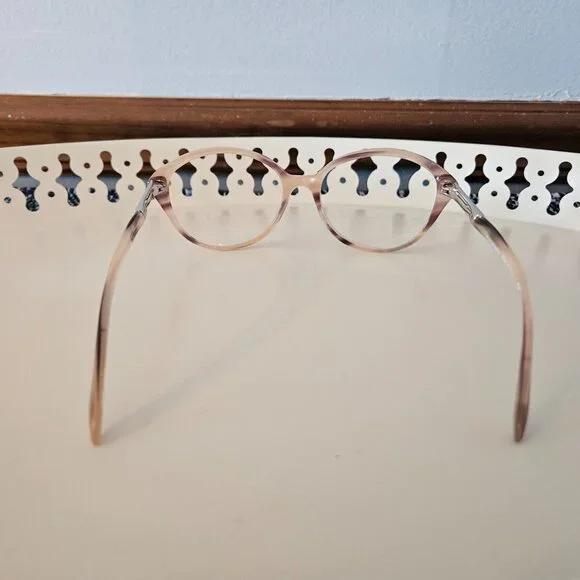 Tiffany & Co. Glasses Frames, Mauve/Brown Tortoise, Textured Silver Metal on Arm - Picture 4 of 8